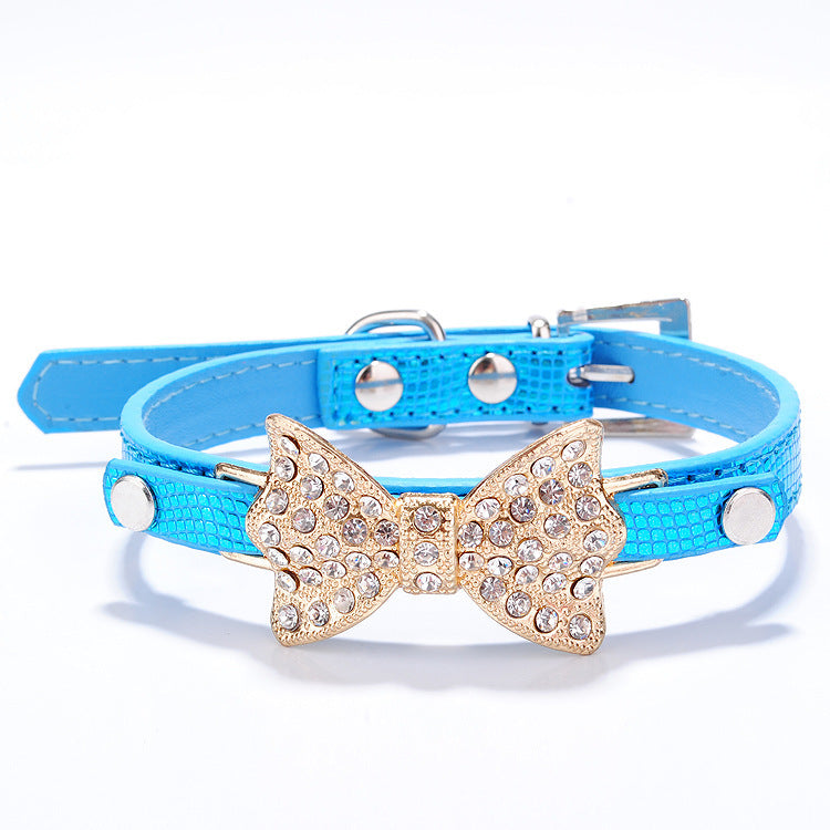 Collare per Cani con Fiocco e Strass โ Elegante e Regolabile