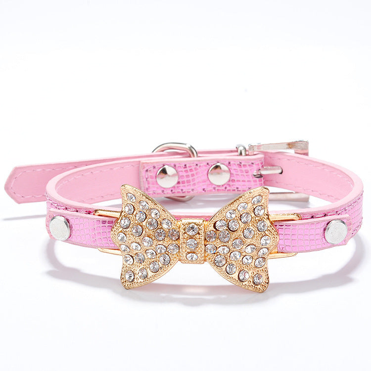 Collare per Cani con Fiocco e Strass โ Elegante e Regolabile