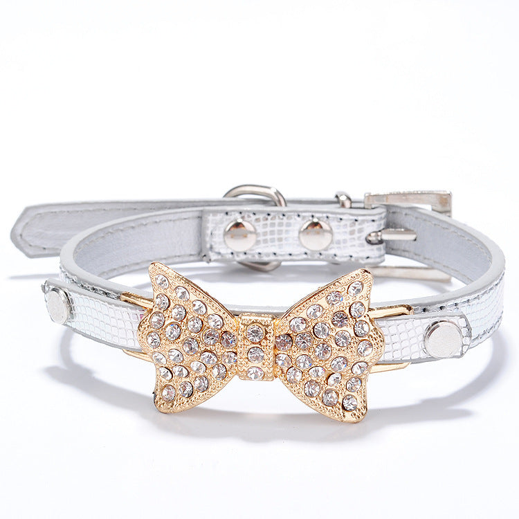 Collare per Cani con Fiocco e Strass โ Elegante e Regolabile