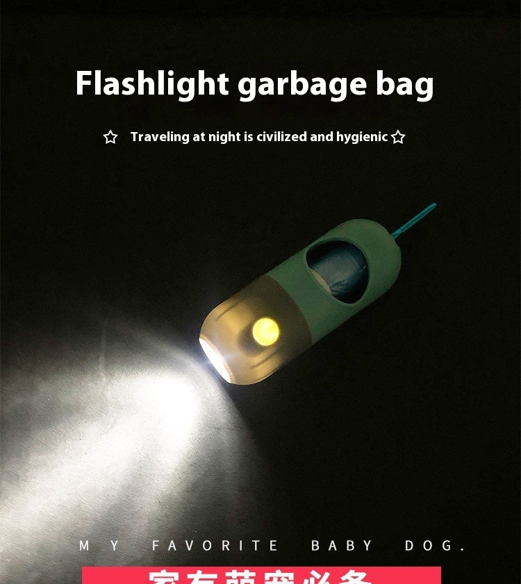 Dispenser Portabuste con Luce LED โ Igiene e Sicurezza per Passeggiate Notturne