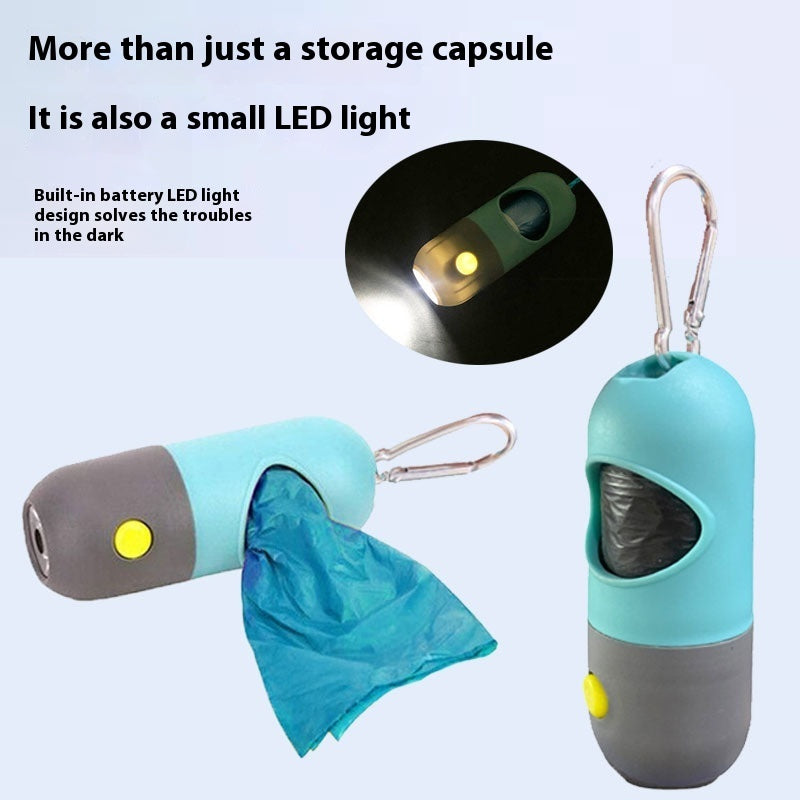 Dispenser Portabuste con Luce LED โ Igiene e Sicurezza per Passeggiate Notturne