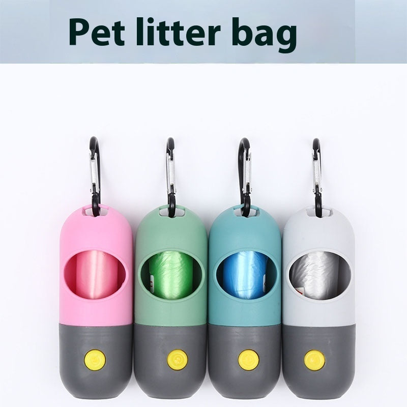 Dispenser Portabuste con Luce LED โ Igiene e Sicurezza per Passeggiate Notturne