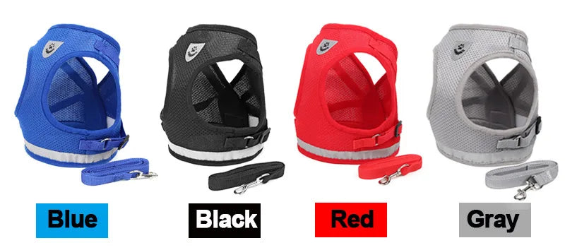 Pettorina Riflettente con Guinzaglio per Gatti e Cani di Piccola Taglia – Traspirante e Regolabile