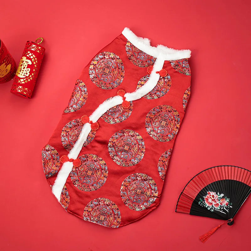 Abito Tradizionale Cinese per Cani di Taglia Grande – Eleganza e Calore per le Feste