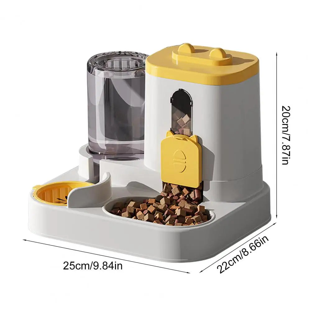 Dispenser Automatico 2 in 1 per Cani e Gatti – Contenitore Cibo e Acqua a Ricarica Automatica