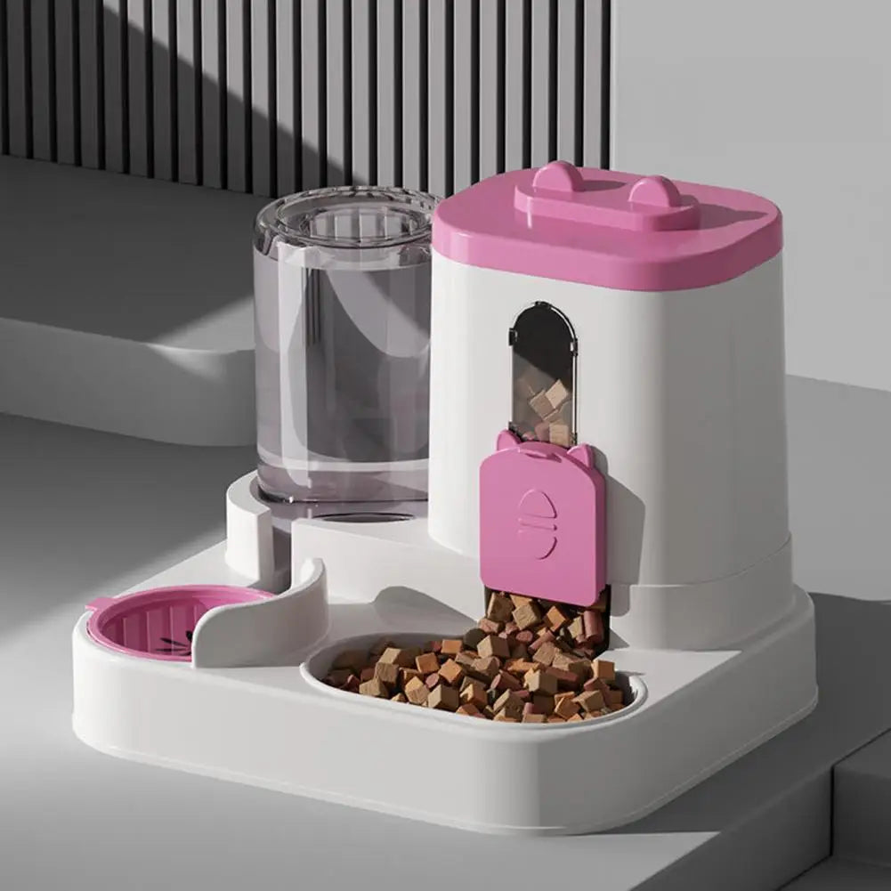 Dispenser Automatico 2 in 1 per Cani e Gatti โ Contenitore Cibo e Acqua a Ricarica Automatica