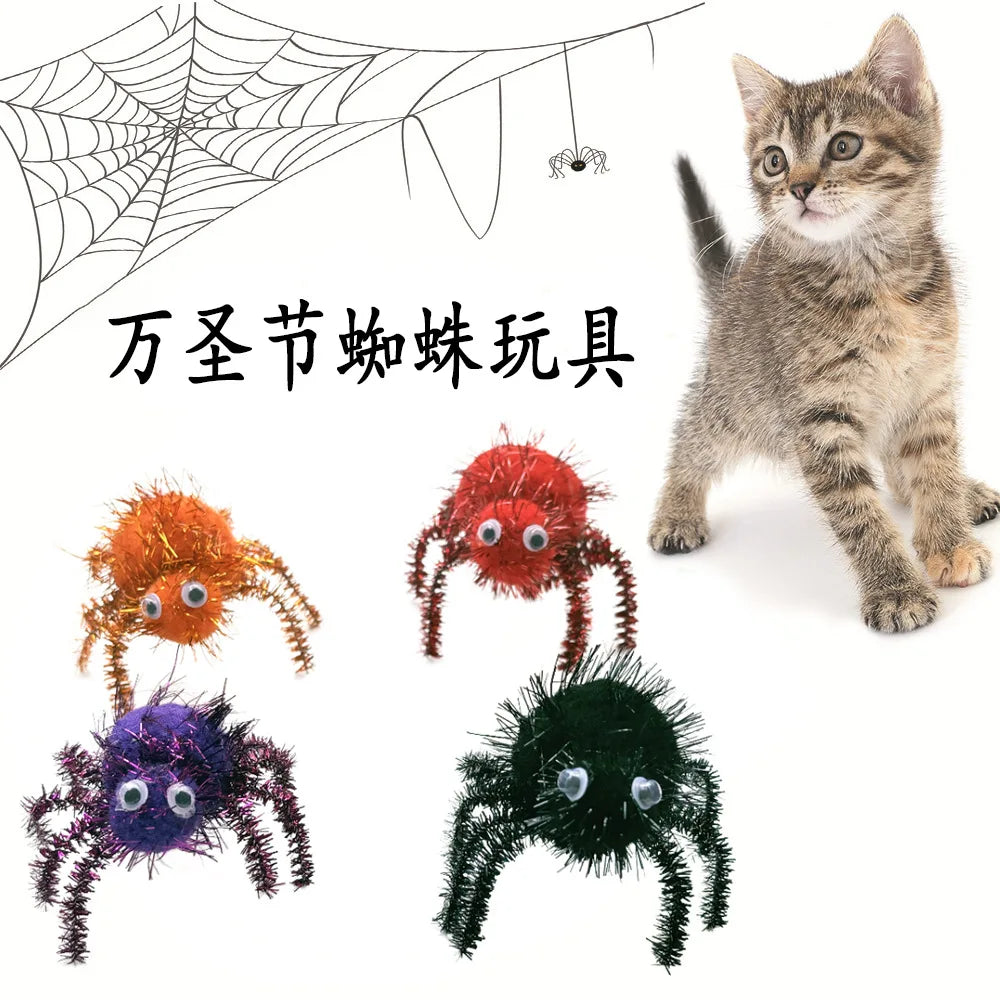 Set Giochi Halloween per Gatti – Peluche Zucca, Ragno e Fantasma Morbidi e Resistenti
