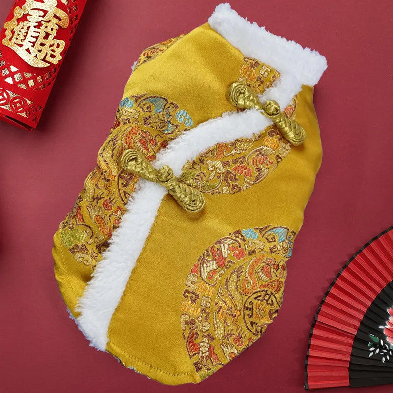 Abito Tradizionale Cinese per Cani di Taglia Grande – Eleganza e Calore per le Feste