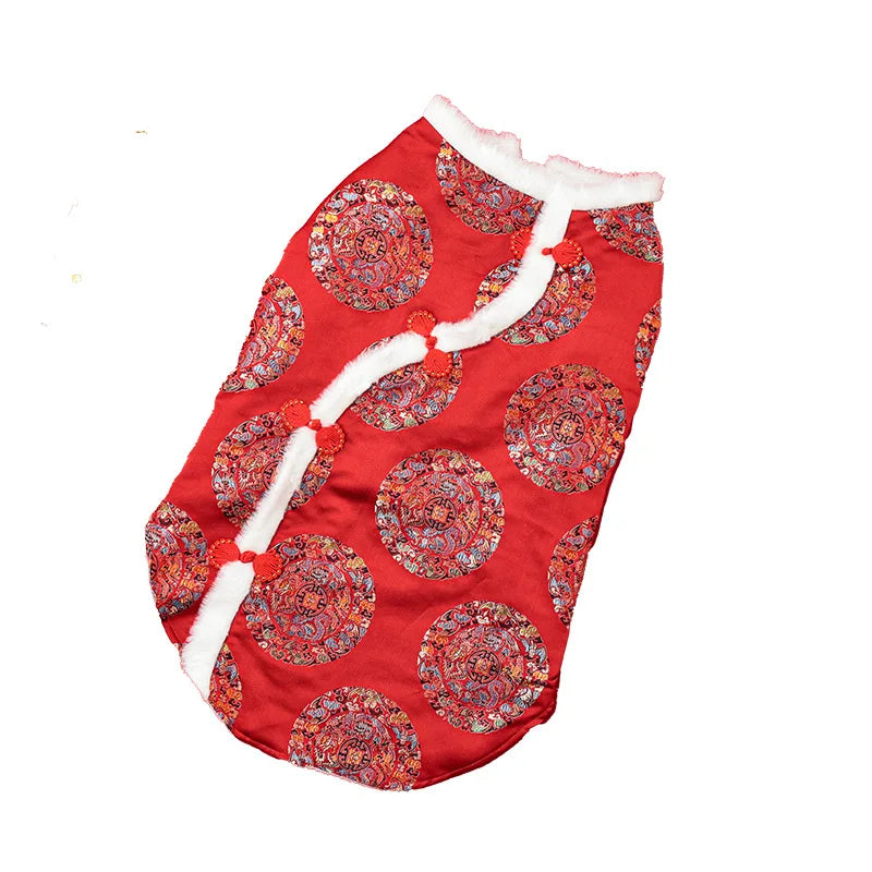 Abito Tradizionale Cinese per Cani di Taglia Grande – Eleganza e Calore per le Feste