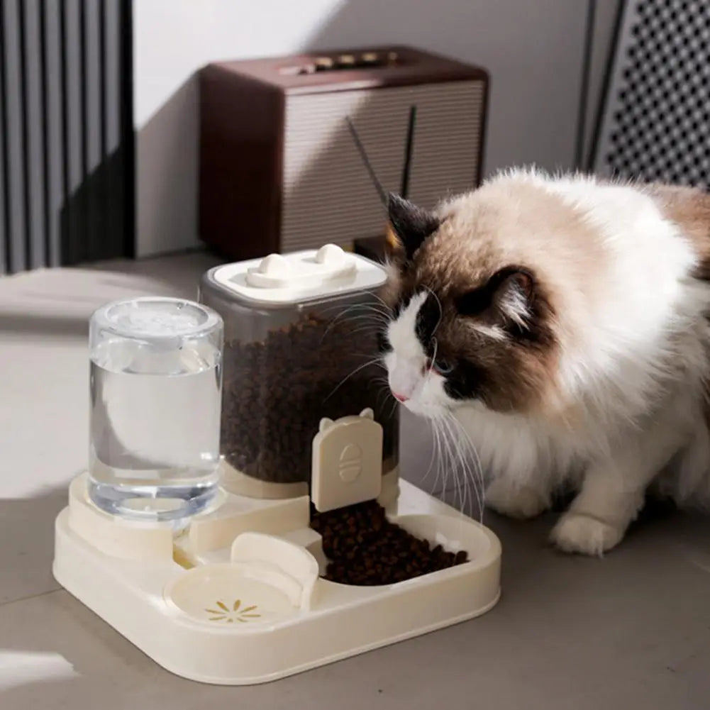 Dispenser Automatico 2 in 1 per Cani e Gatti โ Contenitore Cibo e Acqua a Ricarica Automatica