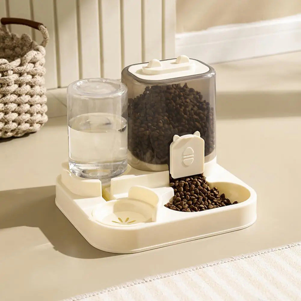 Dispenser Automatico 2 in 1 per Cani e Gatti โ Contenitore Cibo e Acqua a Ricarica Automatica