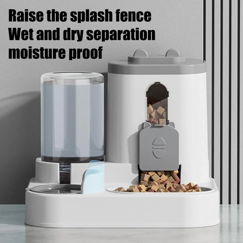 Dispenser Automatico 2 in 1 per Cani e Gatti โ Contenitore Cibo e Acqua a Ricarica Automatica