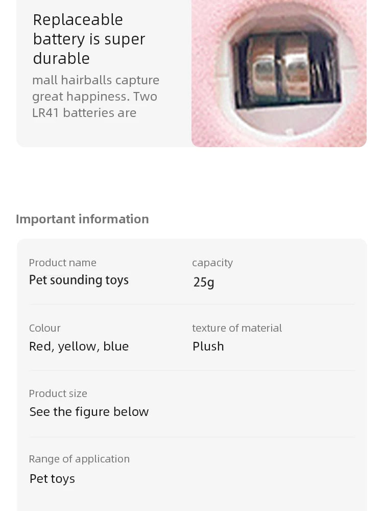 Pallina Interattiva Elettrica per Gatti – Peluche Morbido con Catnip e Suoni