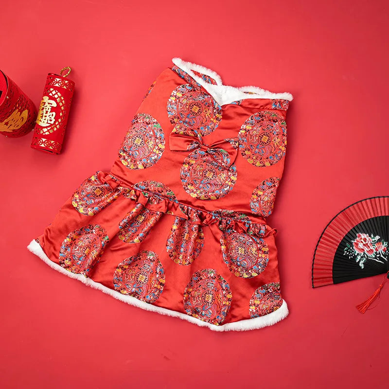 Abito Tradizionale Cinese per Cani di Taglia Grande – Eleganza e Calore per le Feste