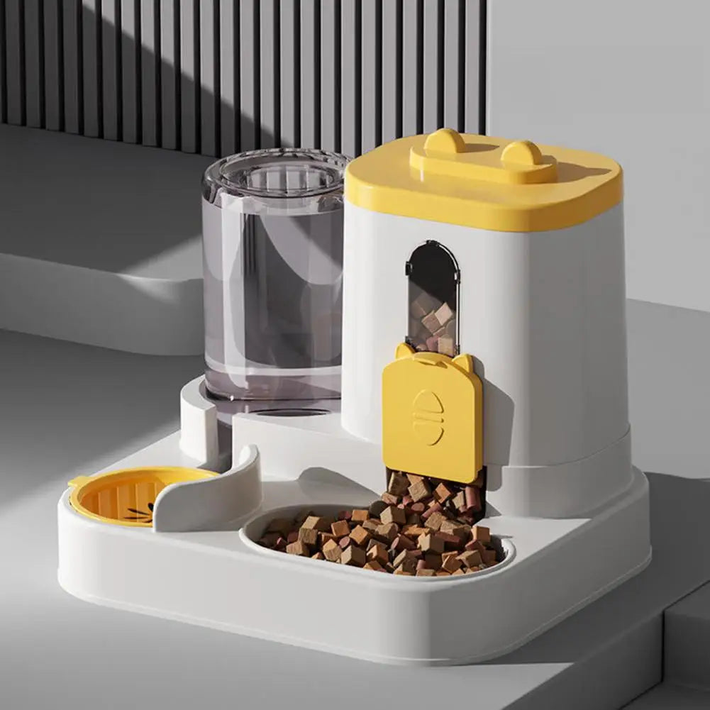 Dispenser Automatico 2 in 1 per Cani e Gatti โ Contenitore Cibo e Acqua a Ricarica Automatica