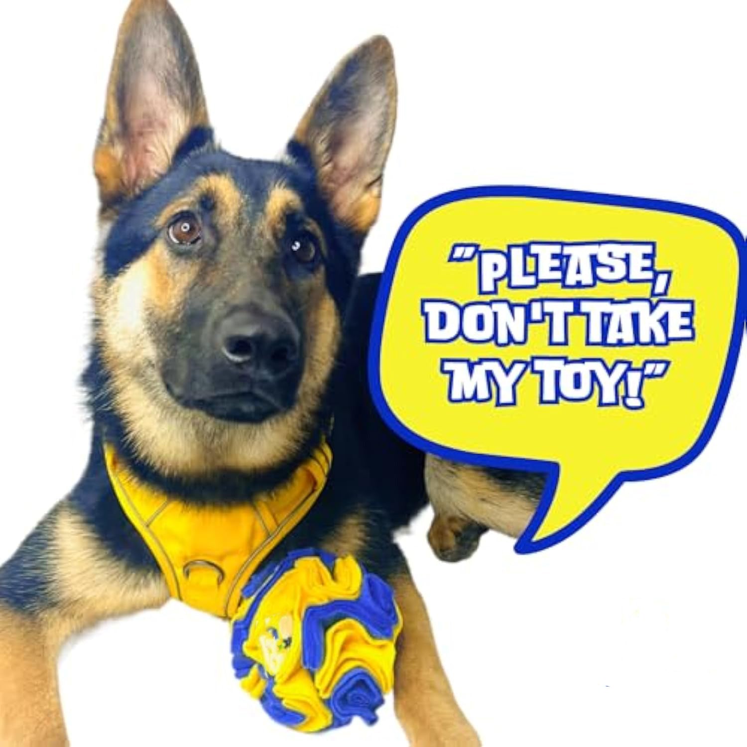 Palla Interattiva Snuffle per Cani – Gioco di Fiuto e Stimolazione Mentale Giallo e Blu