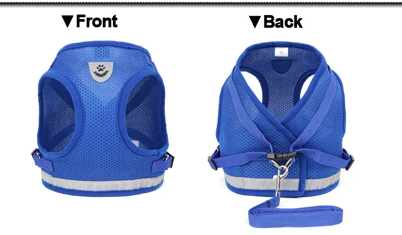 Pettorina Riflettente con Guinzaglio per Gatti e Cani di Piccola Taglia – Traspirante e Regolabile
