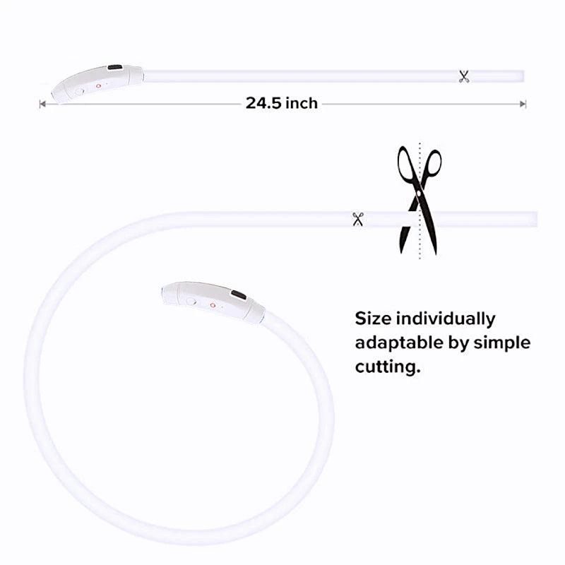 Collare Luminoso LED Ricaricabile per Cani e Gatti – Regolabile, Sicuro e Visibile di Notte