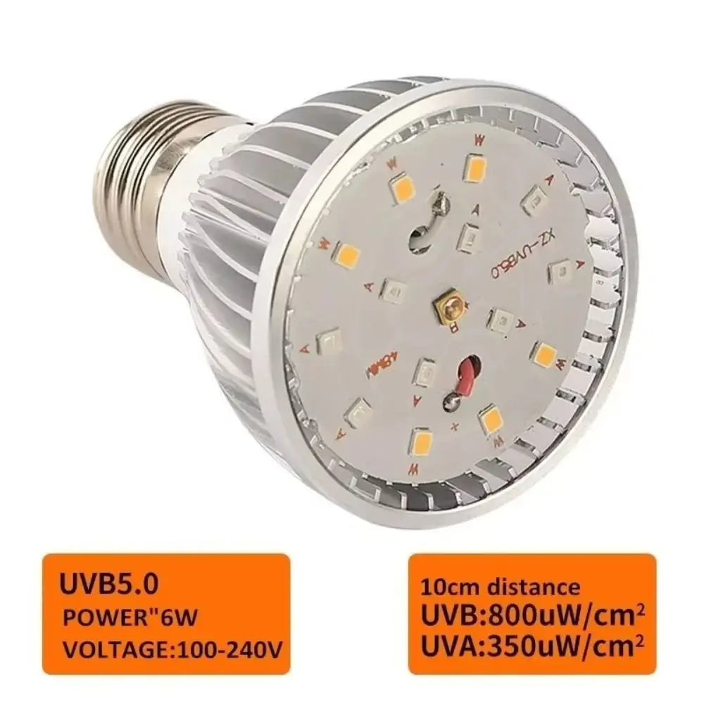 🌞 Lampada LED UVA + UVB per Rettili – Illuminazione Full Spectrum per Terrario E27