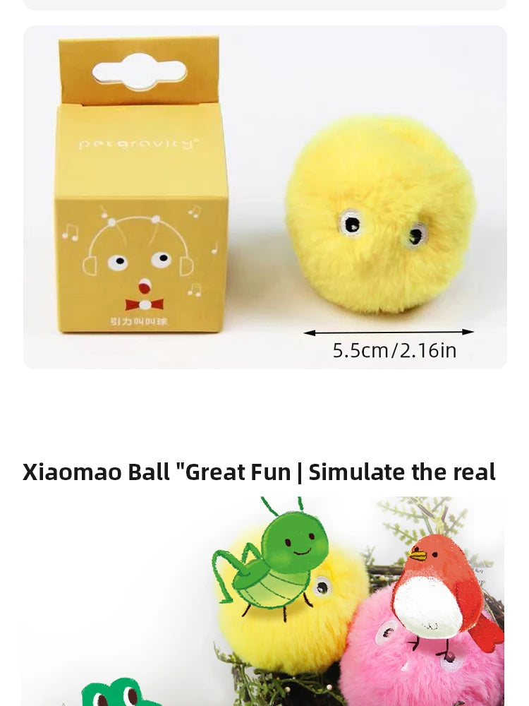 Pallina Interattiva Elettrica per Gatti – Peluche Morbido con Catnip e Suoni