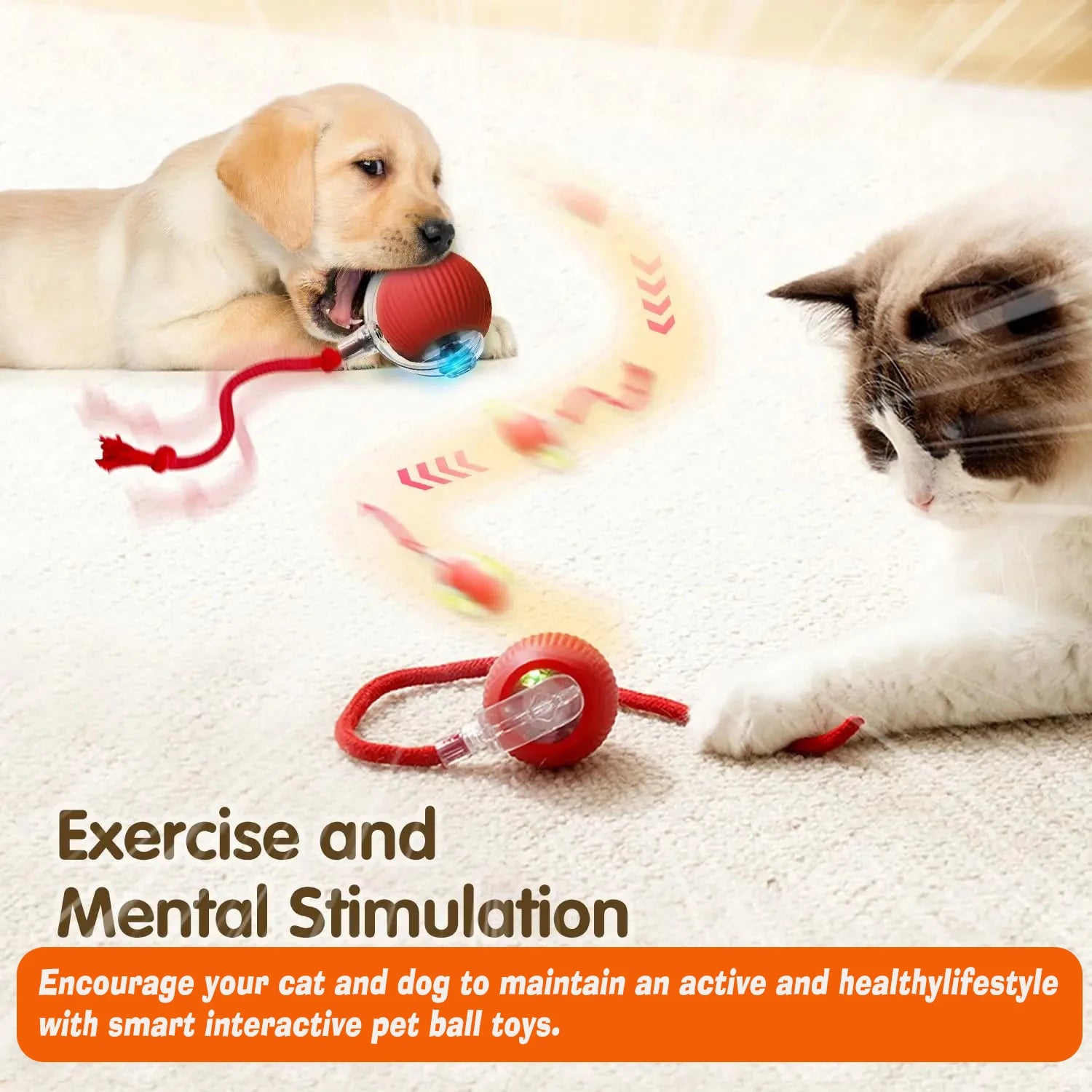 Palla Interattiva Ricaricabile per Cani – Gioco Automatico Intelligente Antinoia