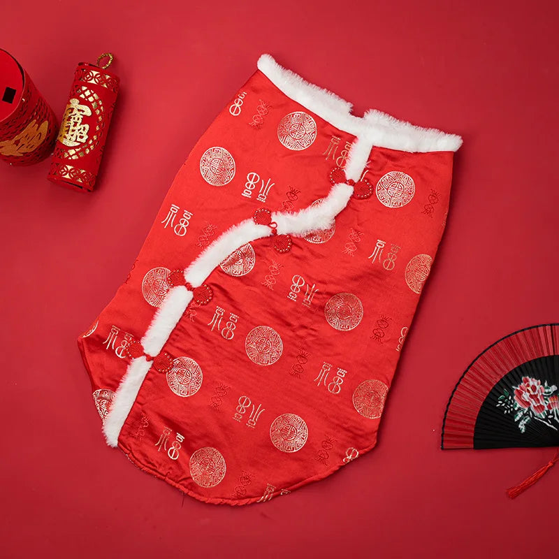 Abito Tradizionale Cinese per Cani di Taglia Grande – Eleganza e Calore per le Feste