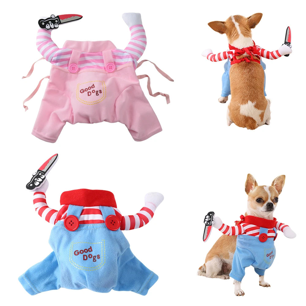 Costume di Halloween Divertente per Cani – Travestimento con Coltello “Good Dog”