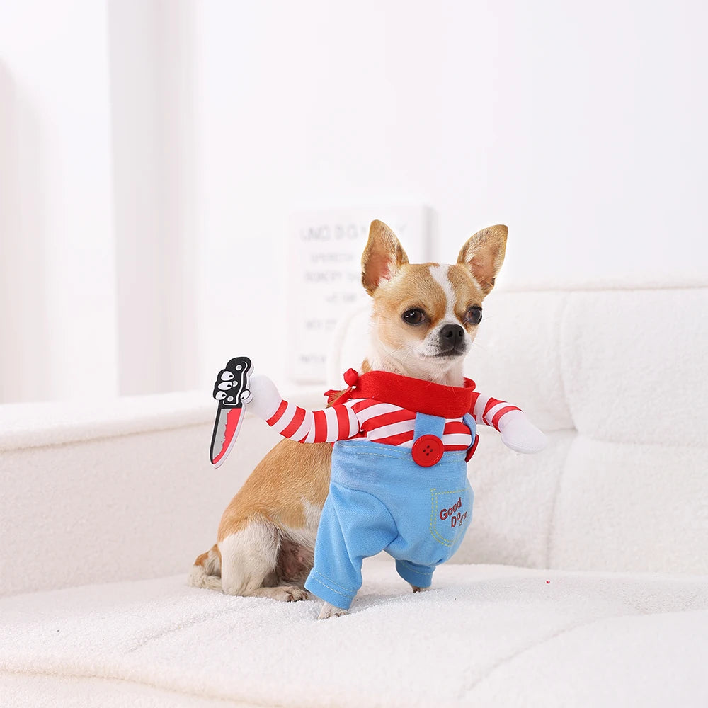 Costume di Halloween Divertente per Cani – Travestimento con Coltello “Good Dog”