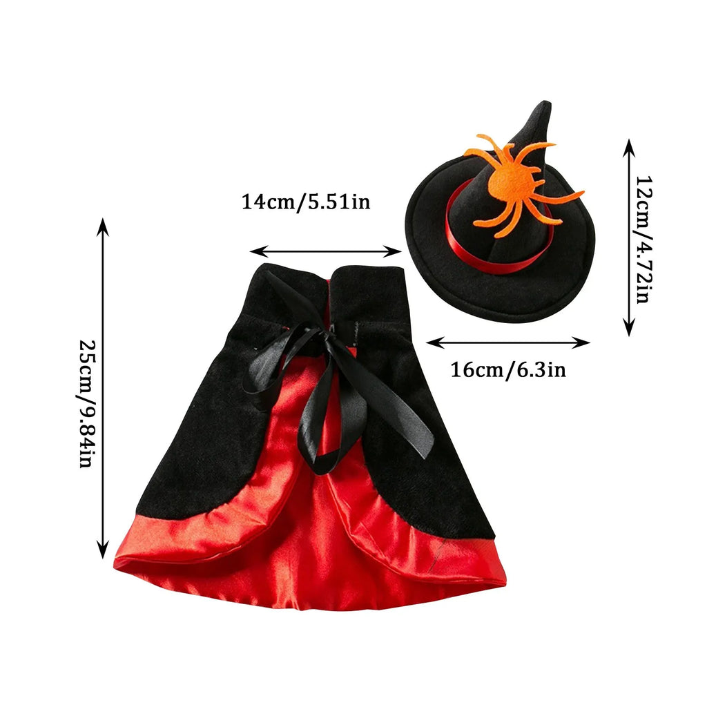 Costume da Strega per Cani e Gatti – Mantello di Halloween con Cappello