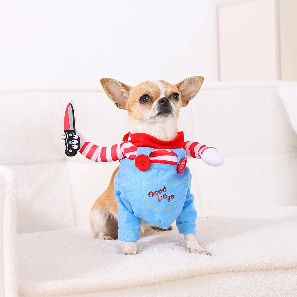 Costume di Halloween Divertente per Cani – Travestimento con Coltello “Good Dog”