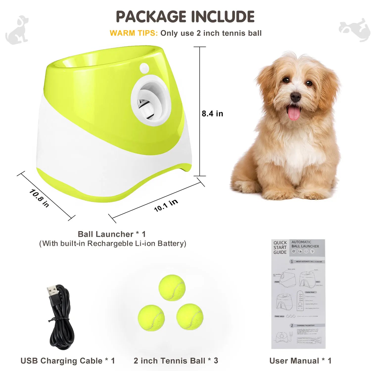 🎾 Lancia Palline Automatico per Cani – Gioco Interattivo con 3 Palline Incluse