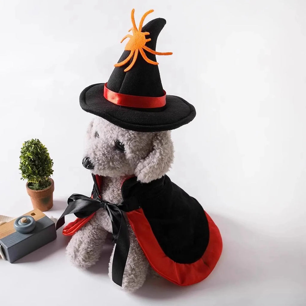Costume da Strega per Cani e Gatti – Mantello di Halloween con Cappello