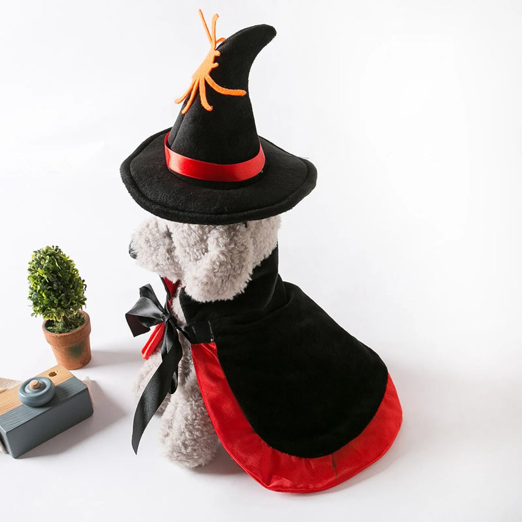 Costume da Strega per Cani e Gatti – Mantello di Halloween con Cappello