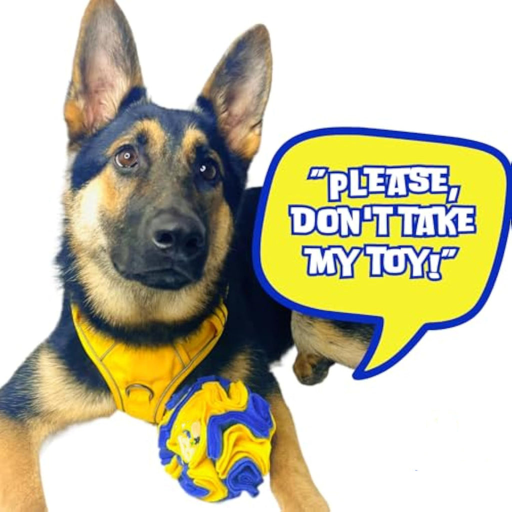 Palla Interattiva Snuffle per Cani – Gioco di Fiuto e Stimolazione Mentale Giallo e Blu