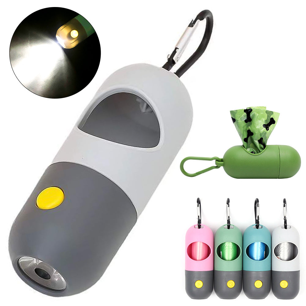 Dispenser Portabuste con Luce LED – Igiene e Sicurezza per Passeggiate Notturne